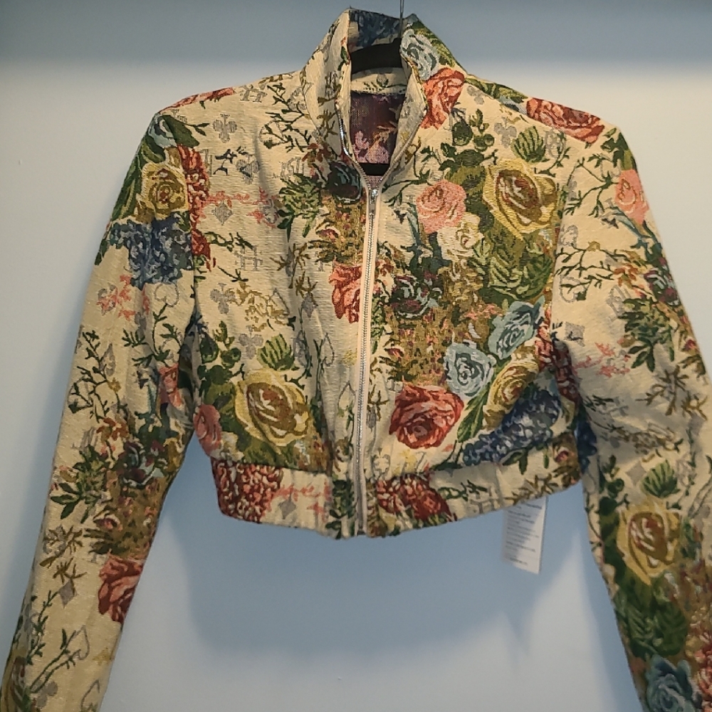 Floral Women's Cropped Jacket
